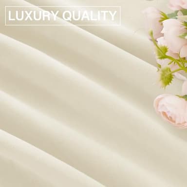 StangH Ivory White Velvet Curtains - Short Curtains 63 inches Length for Kitchen, Sound Reducing Privacy Protect Drapes for Office/Study Room, W52 x L63, Ivory, 2 Panels - Image 7