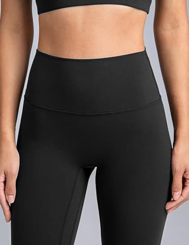 Colorfulkoala Dreamlux No Front Seam Leggings for Women 25" Inseam, High Waisted Buttery Soft 7/8 Yoga Pants (S, Black) - Image 3