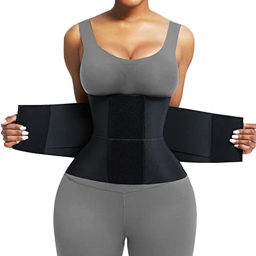 FeelinGirl Women Corset Workout Waist Trainer Belt Tummy Control Waist Cincher Sport Waist Trimmer Black XL - Image 1