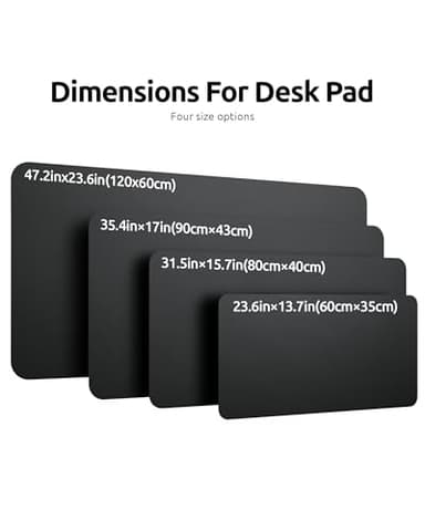 YSAGi Leather Desk Protector, Office Mat, Large Mouse Mat, Non-Slip PU Leather Blotter, Laptop Desk Pad, Waterproof Writing Pad for Office and Home (Black, 47.2" x 23.6") - Image 4