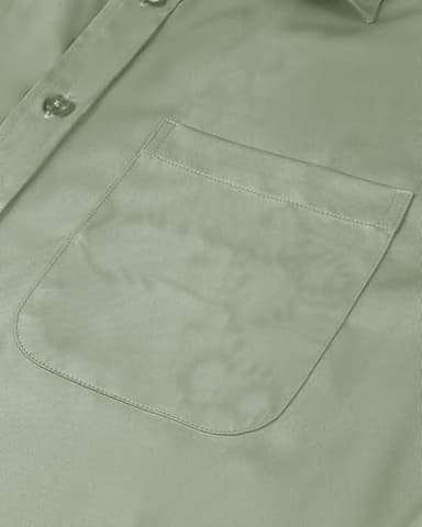 Alimens & Gentle Mens Short Sleeve Dress Shirts Wrinkle Free Solid Casual Button Down Shirts with Pocket, Sage Green, 3X-Large - Image 4