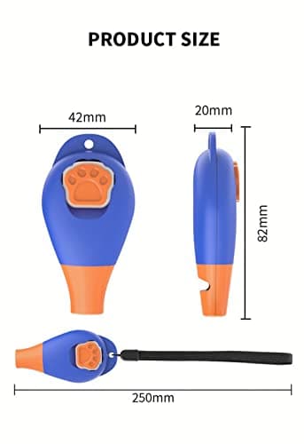 Dog Training Clicker with Whistle and Wrist Strap - Positive Behavior Reinforcer for Pets - All Ages, Puppy and Adult Dogs - Use to Reward and Train - Dog Whistle Included (Blue) - Image 7