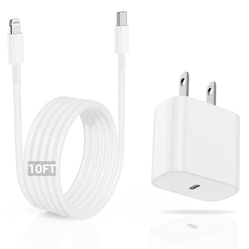 for 10ft iPhone Charger Fast Charging Block, [MFi Certified] Wall Charger Plug and USB C to Lightning Cable Cord Long,Type C Cube Brick Box for Apple iPhone 14 Pro Max/14/13 Pro/12 Mini/12/11/iPad Air - Image 1