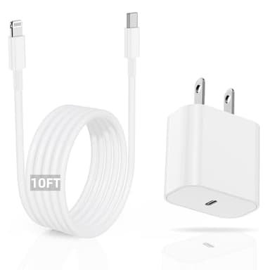 for 10ft iPhone Charger Fast Charging Block, [MFi Certified] Wall Charger Plug and USB C to Lightning Cable Cord Long,Type C Cube Brick Box for Apple iPhone 14 Pro Max/14/13 Pro/12 Mini/12/11/iPad Air - Image 1