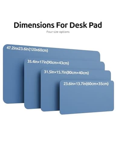 YSAGi Leather Desk Protector, Office Mat, Large Mouse Mat, Non-Slip PU Leather Blotter, Laptop Desk Mat, Waterproof Writing Pad for Office and Home (Sea Blue, 47.2" x 23.6") - Image 4