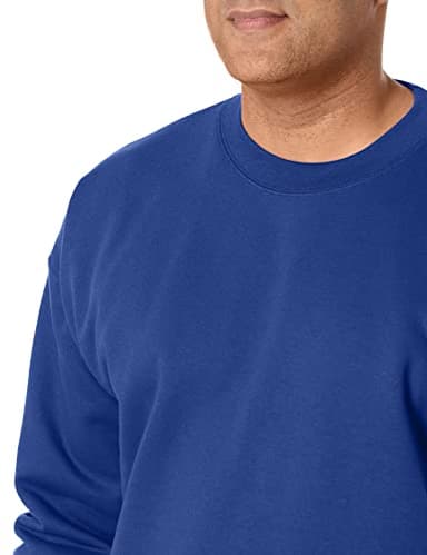 Hanes Men's Ultimate Cotton Heavyweight, Deep Royal, Large - Image 3