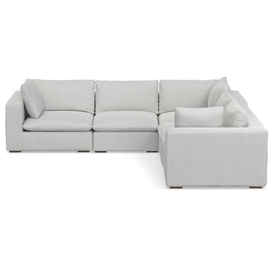 SIMPLIHOME Jasmine Corner Sectional Modular Sofa in Performance Fabric, Cloud Grey, 125-inches Wide, Handcrafted Contemporary-Style L-Shaped Couch for Living Room - Image 11
