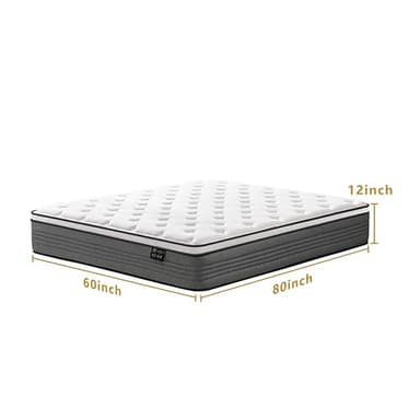 Vipcute Queen Mattress, 12 Inch Queen Size Mattresses, 12 Inch Hybrid Pocketed Coil Mattress in a Box with Gel Memory Foam, Medium Firm - Image 2