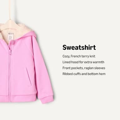 Amazon Essentials x Sofia Grainge Unisex Toddlers' Zip Hoodie Sweatshirt, Pink, 2T - Image 2