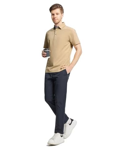 VEBOON Men's Short Sleeve Polo Shirt Plain Classic Fit Lightweight Casual Business Office Collared Polo Shirts Men - Image 4
