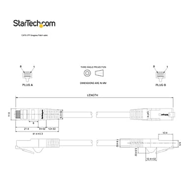 StarTech.com 7ft CAT6 Ethernet Cable - Yellow CAT 6 Gigabit Ethernet Wire -650MHz 100W PoE RJ45 UTP Network/Patch Cord Snagless w/Strain Relief Fluke Tested/Wiring is UL Certified/TIA (N6PATCH7YL) - Image 6