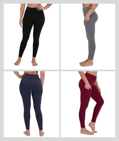 CAMPSNAIL 4 Pack Yoga Pants with Pockets for Women - High Waist Tummy Control Soft Leggings for Workout Gym - Image 2