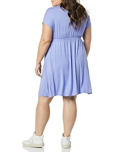Amazon Essentials Women's Surplice Dress (Available in Plus Size), Soft Violet, X-Large - Image 2