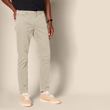 Amazon Essentials Men's Slim-Fit Pants, 5-Pocket Stretch Twill Design, Khaki Brown, 32W x 32L - Image 2