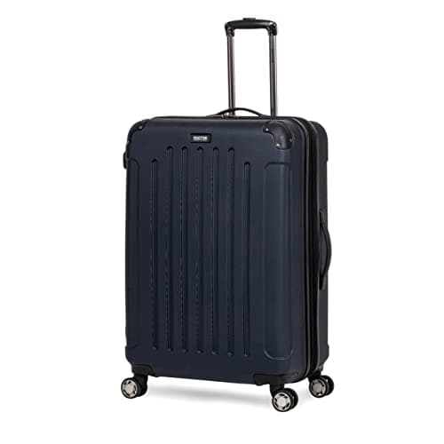 Kenneth Cole REACTION Renegade Luggage Expandable 8-Wheel Spinner Lightweight Hardside Suitcase, Navy Blue, 28-Inch Checked - Image 1