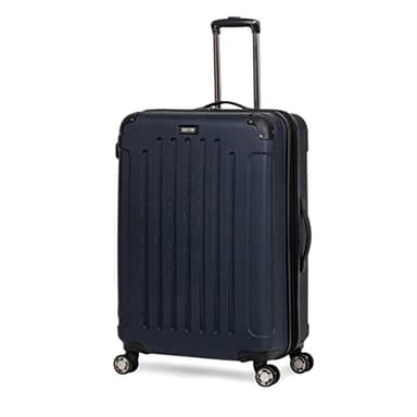 Kenneth Cole REACTION Renegade Luggage Expandable 8-Wheel Spinner Lightweight Hardside Suitcase, Navy Blue, 28-Inch Checked - Image 1