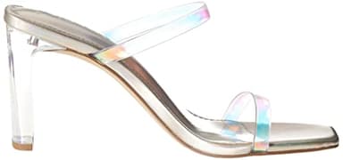 The Drop Women's Avery Square Toe Two Strap High Heeled Sandal, Iridescent, 10 - Image 6