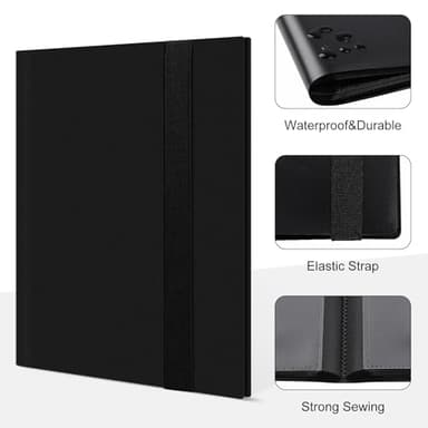 4 Pocket Card Binder for 160 Sleeves, Card Folder Ablum for Trading Cards Collection for Sports Cards, Baseball Cards, Game Cards, Mini TCG Binder Fit for MTG, Gift for Card Collector (Black) - Image 3