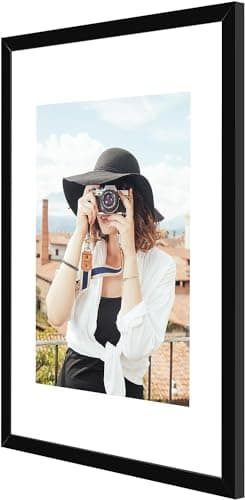 Picrit 11x17 Picture Frame Set of 12, Display 8x12 with Mat or 11x17 without Mat, Photo Frames for Wall Mounting Display, BLACK - Image 6