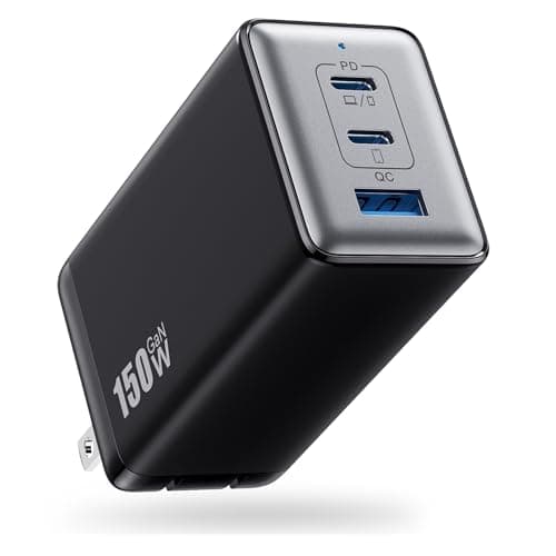 150W USB C Charger Block,GaN III Compact Foldable Wall Charger 3 Port Fast Charging Station,PD QC PPS Portable USB C Hub 100W Laptop Adapter for MacBook Pro/Air,iPad,iPhone 16/Pro,Galaxy S24,Dell etc - Image 1