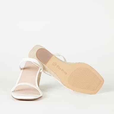 The Drop Women's Sophia Two Strap Wedge, White + Jute, 8 - Image 4
