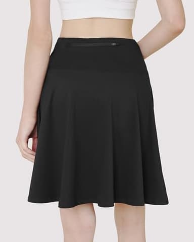BONOTIE Tennis Skirts for Women with Pockets Shorts Knee Length Golf Skirts Skorts for Women High Waisted Casual Athletic Black - Image 2