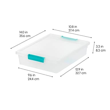 IRIS USA 6 Qt. Plastic Storage Bins Containers with Lids, 4 Pack, Small Sensory Bin, Craft Storage, Craft Organizers & Storage, Organizing Container for Home, Office & Art Supplies, Stackable, Clear - Image 3