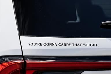 You're Gonna Carry That Weight Car Bumper Window Vinyl Decal for Anime Fans,1Pcs, 16 Inches Wide (Black) - Image 1