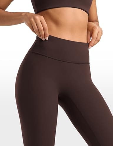 INGIA Womens High Waisted No Front Seam Lounge Yoga Legging 25" Workout Tummy Control Gym Yoga Pants Hot Fudge Brown X-Large - Image 4