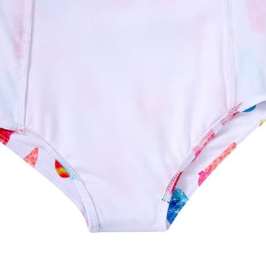 RAISEVERN Baby Girls Swimsuit Ruffles Bathing Suits 3T Cute Cartoon Colorful Ice Cream Beach Sport White Summer One Piece Swimwear Backless Quick-Dry Swimming Bodysuit for 4t Little Girl - Image 6