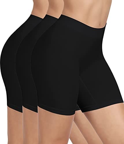 BESTENA 3 Pack Slip Shorts Womens Comfortable Seamless Smooth Slip Shorts for Under Dresses(3Black,Small) - Image 1