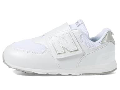 New Balance Kid's 574 V1 Evolved New-B Hook & Loop Sneaker, White/Silver Metalic, 2 XW Infant - Image 4
