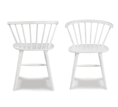 Roundhill Furniture Alwynn Contemporary Wooden Spindle Back Dining Chairs, Set of 2, White - Image 6