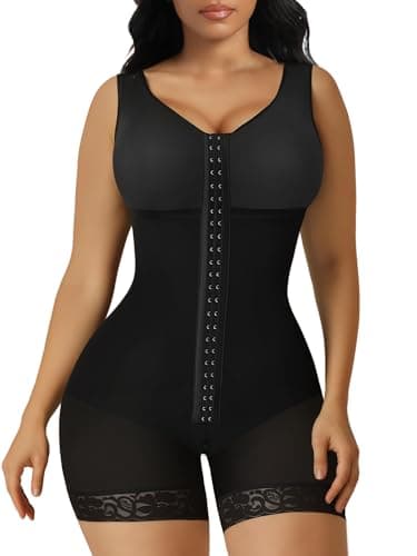 SHAPERX Women's Fajas Colombianas Tummy Control Shapewear Postpartum Full Body Shaper Butt Lifter Bodysuit (No Padding), SZ7302-Black-M - Image 1