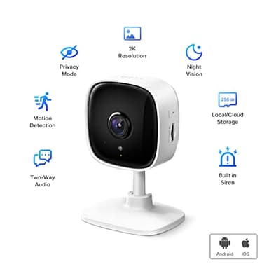 TP-Link Tapo 2K Indoor Security Camera for Baby Monitor, Dog Camera w/Motion Detection, 2-Way Audio Siren, Night Vision, Cloud & SD Card Storage(Up to 256 GB), Works w/Alexa & Google Home(Tapo C110) - Image 3