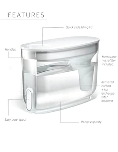 LifeStraw Home – Water Filter Dispenser, 18-Cup, Pebble, BPA Free Designed for Everyday Protection Against tap Water contaminants Including Bacteria, parasites, microplastics, Lead, Mercury - Image 3