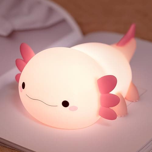 OkiyiD Axolotl Gifts, Cute Axolotl Night Light for Kids, Animal Silicone Nursery Night Lamp, Cute Room Decor Night Light for Kids Girls Boys Birthday Christmas Gifts - Image 1