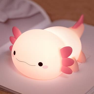 OkiyiD Axolotl Gifts, Cute Axolotl Night Light for Kids, Animal Silicone Nursery Night Lamp, Cute Room Decor Night Light for Kids Girls Boys Birthday Christmas Gifts - Image 1