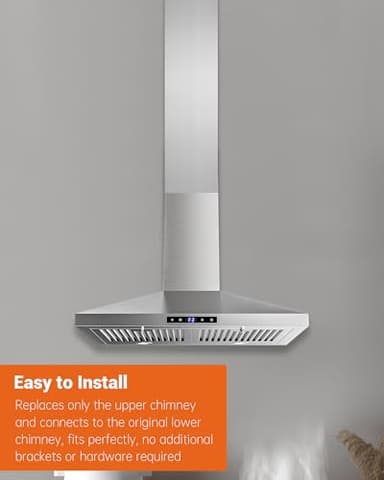 31.5" x 8" x 6.7" Range Hood Chimney Extension Fit for SNDOAS GD24 GD17, 31.5" Stainless Steel Range Hood Extension Duct Cover (Upper Piece) - Image 7