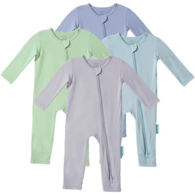 PurComfy Baby Long Sleeve Romper Jumpsuit, Premium Soft Rayon One Piece Pajamas Boy Girl 2-Way Zipper Coverall Sleeper - Image 1