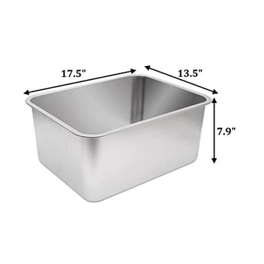 Kichwit Large Stainless Steel Cat Litter Box with High Sides, Metal Litter Pan for Cat, Non Stick Smooth Surface, Easy to Clean (17.5" L x 13.5" W x 7.9" H) - Image 2