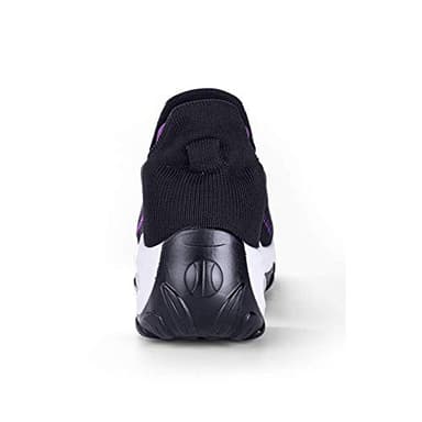 Women's Walking Shoes Sock Sneakers - Mesh Easy Lace Air Cushion Lady Girls Modern Jazz Dance Platform Nursing Shoes Purple&Black,6.5 - Image 6