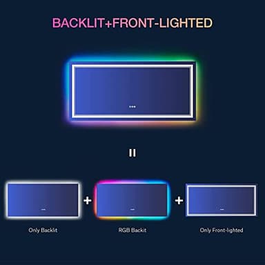 ISTRIPMF 60x30 Inch LED Bathroom Mirror with Lights, Color Changing RGD Backlit and Front Light Mirror,Lighted Vanity Mirrors for Bathroom Wall, Dimmable, Anti-Fog,Shatterproof,Memory - Image 5