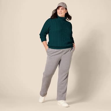 Amazon Essentials Women's Fisherman Cable Turtleneck Sweater (Available in Plus Size), Forest Green, Large - Image 8