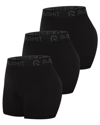 Runhit 3 Pack Compression Shorts for Women High Waisted 3" Volleyball Shorts Womens Spandex Shorts Workout Athletic Yoga Black Black Black L - Image 1