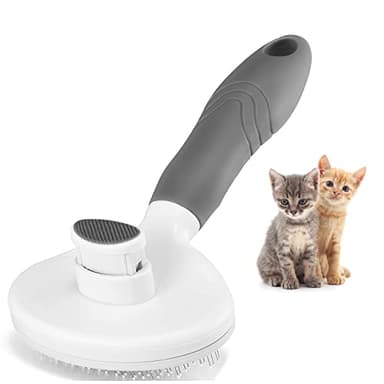 Cat Grooming Brush, Pets Skin Friendly Self Cleaning Slicker Massage Brushes for Shedding Dogs Cats Hair Gentle Remove Loose Undercoat with Long or Short Hairs for All Fur Type- UPGRADED - Image 2