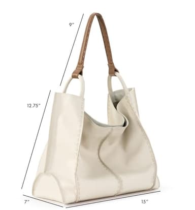 The Sak Los Feliz Large Tote Bag - Premium Leather Handbag With Stylish Design For Everyday, Travel, Beach Bag - Roomy, Durable, Lined Purse With Shoulder Bag Strap, Zipper Pocket - Image 2
