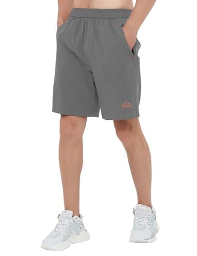 Rdruko Men's Hiking Shorts Quick Dry Lightweight Outdoor Workout Running Gym Shorts with Zipper Pockets(Iron Gray, US M) - Image 3