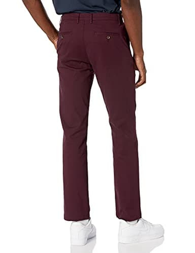 Amazon Essentials Mens Straight-Fit Casual Stretch Chino Pants, Burgundy, 33W x 32L - Image 2