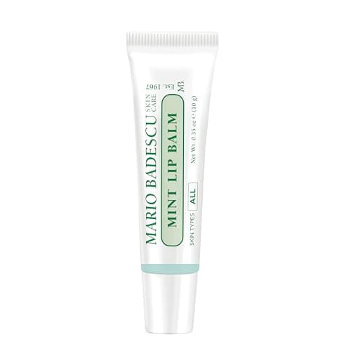 Mario Badescu Moisturizing Mint Lip Balm for Dry Cracked Lips, Infused with Coconut Oil and Shea Butter, Ultra-Nourishing Lip Care Moisturizer for Soft, Smooth and Supple Lips, 0.35 Oz - Image 1